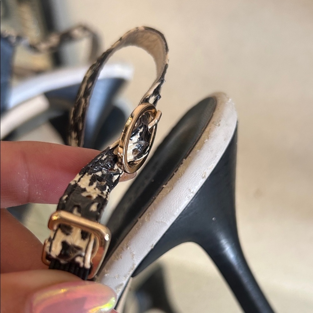 Stella Carter Designer Black and Animal Print Heeled Sandals - Picture 10 of 10